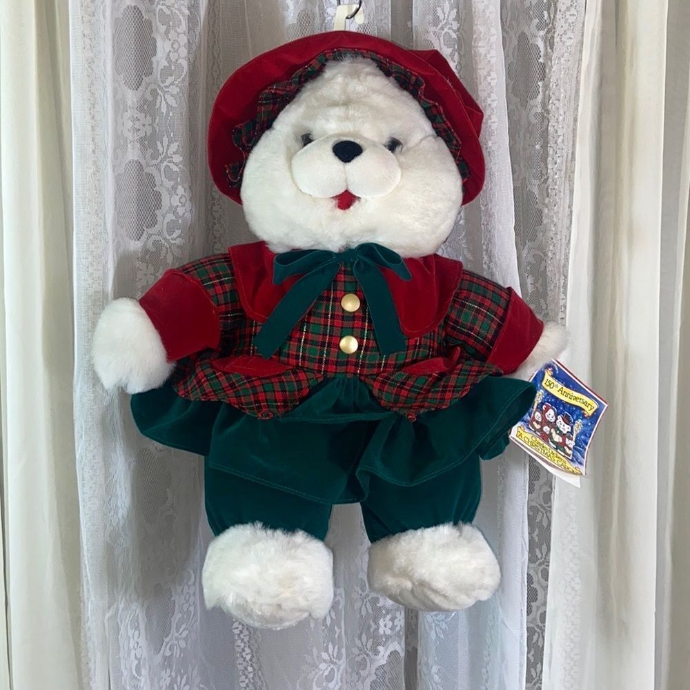 VTG,Charles Dickens A Christmas Carol 150Th Anniversary Girl Christmas Bear 1994